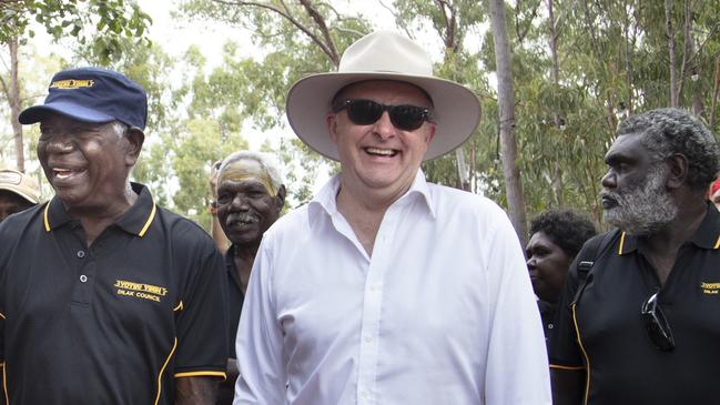 GULKULA, AUSTRALIA. NewsWire Photos. AUGUST 2, 2024. The Prime Minister Anthony Albanese attends The Garma Festival of Traditional Cultures Australia's largest Indigenous cultural gathering is underway in Gulkula northeast Arnhem Land. Picture: NewsWire/Melanie Faith Dove via NewsWire