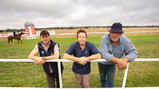 Sue Murphy (left), Sue Jaensch (centre) Bruce Jaensch (Right) at the Naracoorte Racing Club. Picture: The Chapel Studio