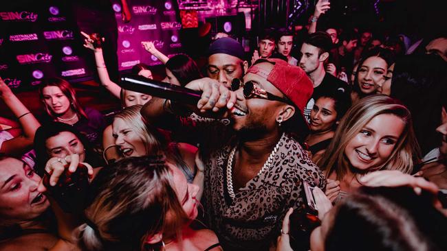 B.O.B performing at Sin City Nightclub.