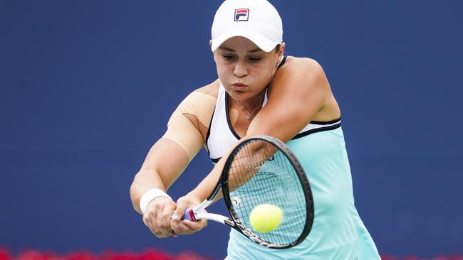 Ash Barty defeated Maria Sharapova in straight sets.