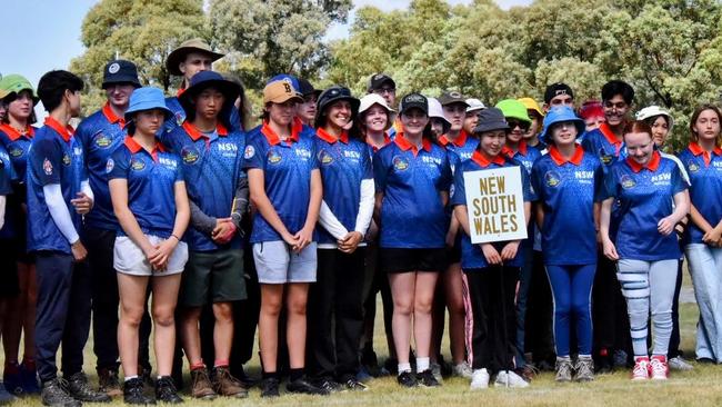 The NSW team at the 2024 National Youth Archery Championships, Tuggeranong, ACT. Picture: Adrian Yee