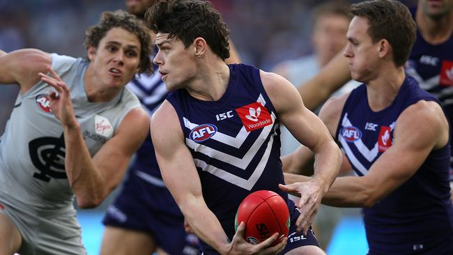 Lachie Neale had a game-high 34 disposals. Picture: Getty