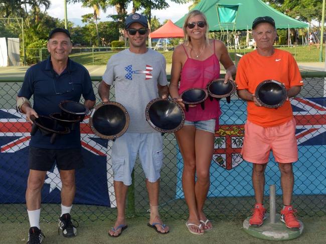 Peter Sheridan, Steve Loeffler, Lucy Wood, Haim Gale at teh Fiji Open.
