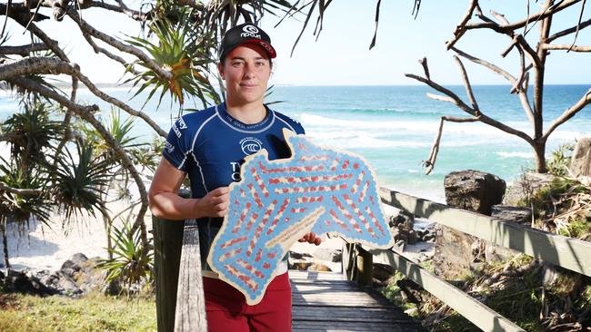 Tyler Wright used her Tweed Coast Pro win to say something about racial inequality. Picture: Richard Dobson