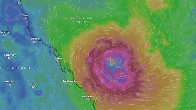 Tropical Cyclone Alfred moves South and away from Cairns. Picture: BOM