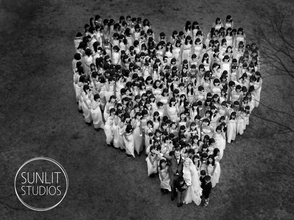 The most flower girls in a wedding is 253, and was achieved at the wedding of Charlene Pearson and Leon Watts (both Australia) in Hita, Japan, on 2 April 2017 Picture: SUNLIT STUDIOS