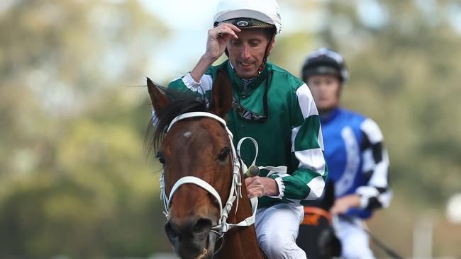 Nash Rawiller aboard Montefilia after winning the Hill Stakes at Rosehill recently. Picture: Jeremy Ng/Getty Images