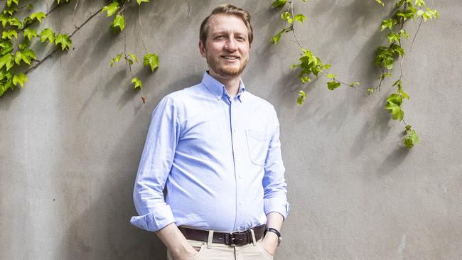 29/09/2021 Liberal senator James Paterson near his home in Melbourne. Picture: Aaron Francis/The Australian