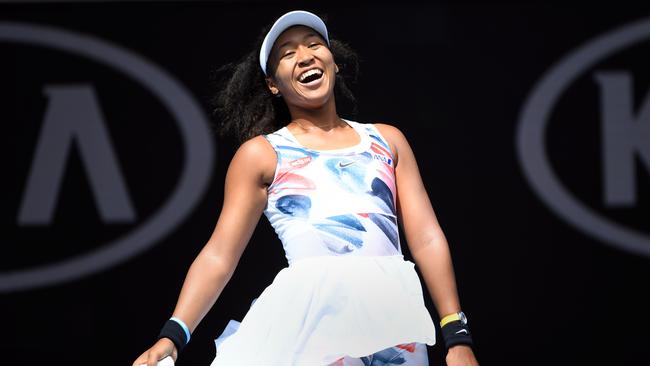 Naomi Osaka’s second round match was full of theatrics. Picture: John Donegan/AFP