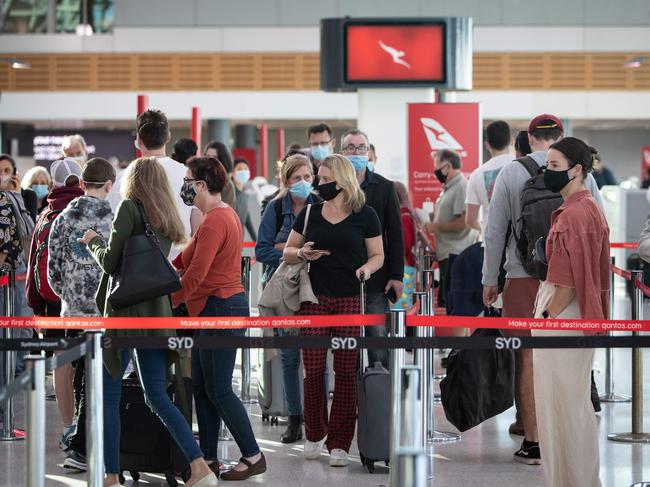 Masks stay on at most international airports.