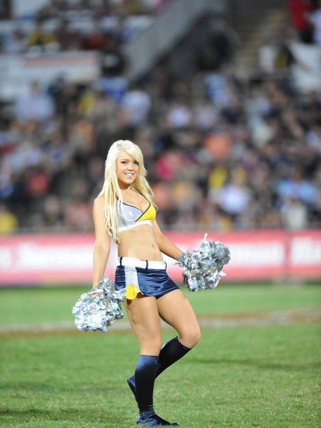 Dancers from the Hot Squad the North Queensland Cowboys cheerleaders perform at the North Queensland Cowboys Vs Melbourne Storm at Dairy Farmers Stadium, Townsville.