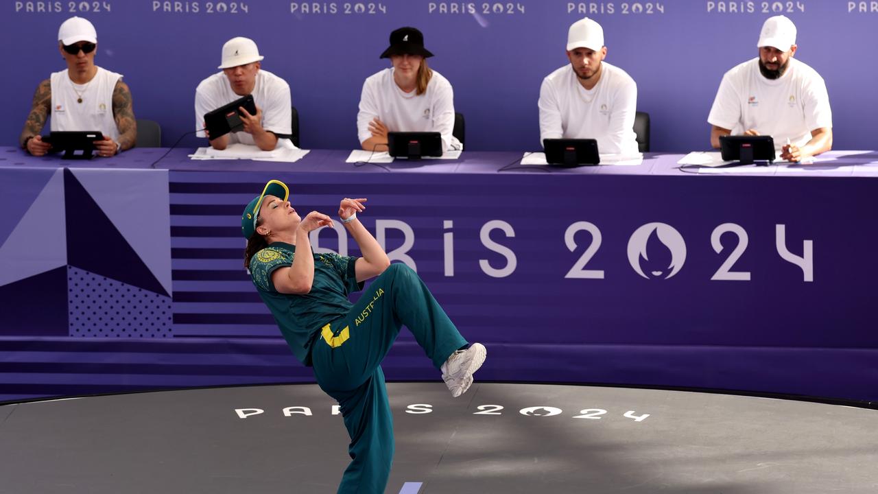 B-Girl Raygun of Team Australia in her Olympic performance. (Photo by Ezra Shaw/Getty Images)