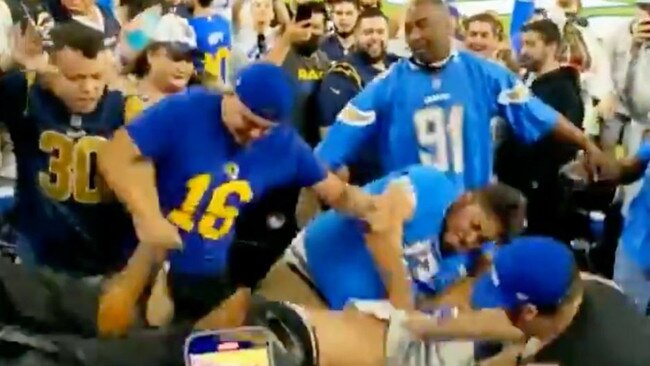 NFL spectator pummelled, bloodied in insane stadium brawl.