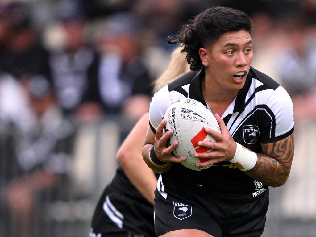 Gayle Broughton looked dangerous but her Kiwi Ferns lacked an end product. Picture: Joe Allison/Getty Images