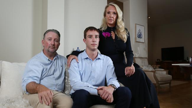 Bruce and Sophie Sedgwick with their son Hunter at home in Sydney. Picture: Britta Campion