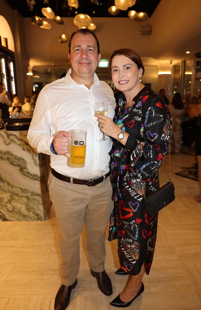 Dan Heaney and Jewel Heaney at the Radcliffe Lawyers 15th year milestone celebration at Blowfish Ocean Grill and Bar Broadbeach. Picture: Portia Large.