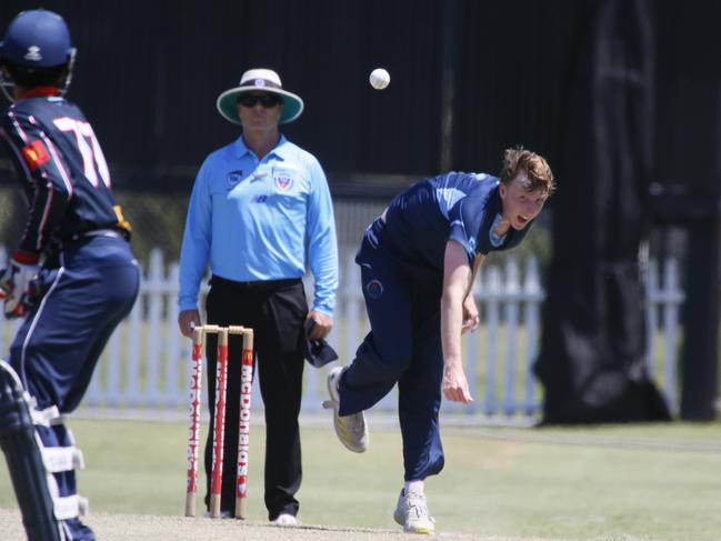 Thomas Walker sends one down. Picture Warren Gannon Photography