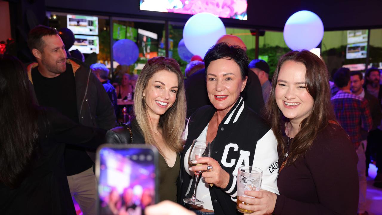 Pippa Lee Jeffries, Susie McWatt Forbes and Celeste Humphrey at The Sporting Globe Bar and Grill launch at Surfers Paradise for Gold Coast at Large. Picture, Portia Large.