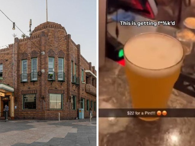 A Sydney pub goer has been left in disbelief after forking out an “insane” amount for a pint at a pub. Picture: Instagram/Bondi Lines