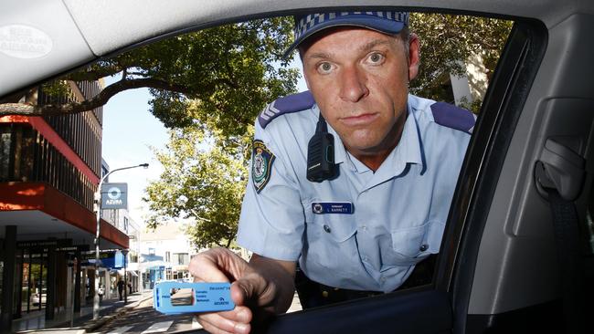 Eastern Suburbs Police Area Command Traffic Supervisor Sergeant Luke Barrett in Double Bay with the new Roadside Drug Testing kit that now tests for cocaine. Picture: John Appleyard