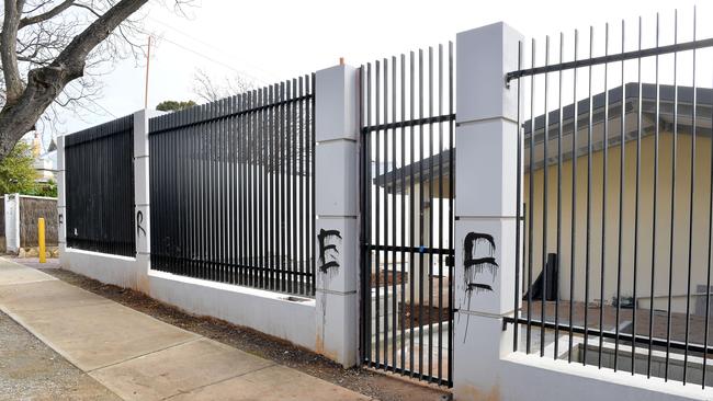 The enormous Chinese consulate after it was graffitied with ‘Free HK’ in 2020. Picture Mark Brake