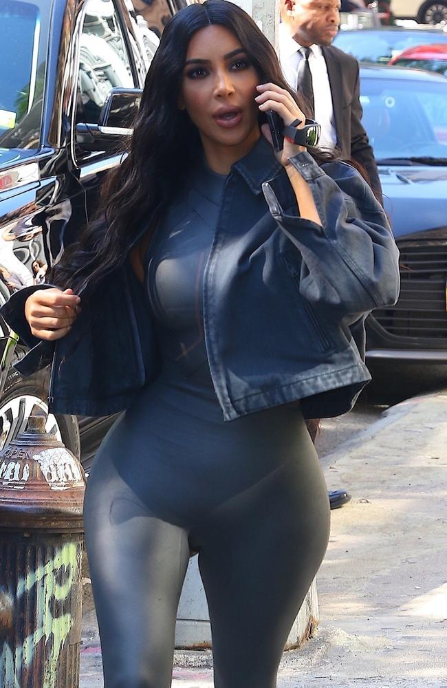 Kim Kardashian Turns Heads In Ny Wearing Skin Tight Rubber Catsuit Au — Australia S