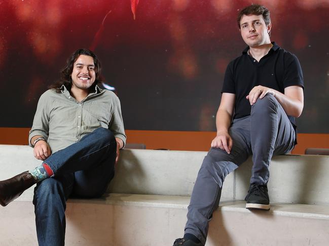 22/11/2024. Sebastian Chaoui and Arran Salerno,  co-founders of space start-up Arlula, which will manage satellites and their data, they have just signed a partnership with the Japanese government. Photographed at their offices in Sydney. Britta Campion / The Australian