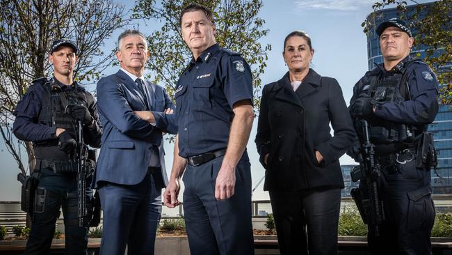 Members of Victoria Police’s recently formed Viper taskforce. Picture: Jake Nowakowski