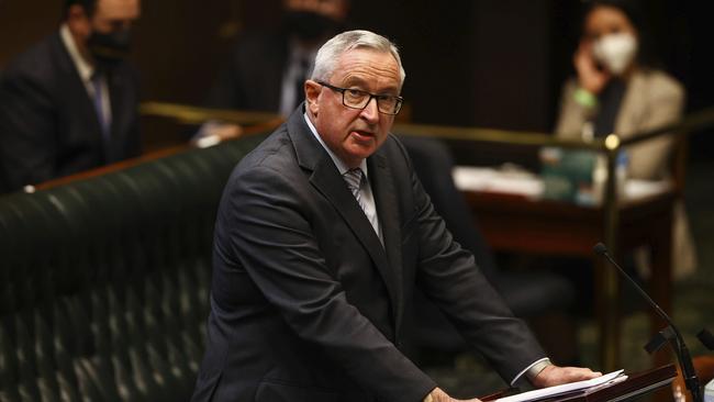 NSW Health Minister Brad Hazzard at the Parliament of NSW in Sydney on October 12, 2021. Photo: Dominic Lorrimer