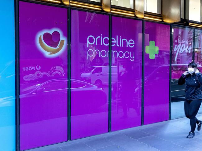 MELBOURNE, AUSTRALIA - NewsWire Photos JULY 12, 2021: A Priceline store in William St Melbourne. Picture: NCA NewsWire / David Geraghty