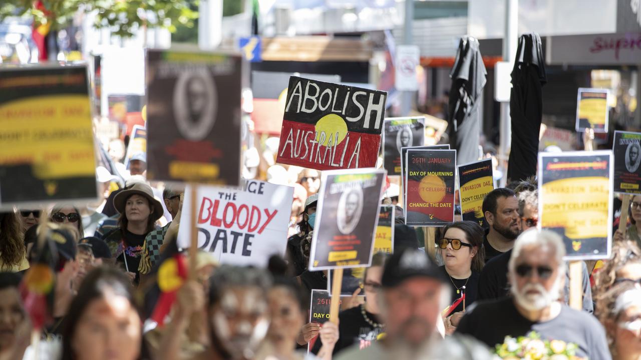 Invasion Day March and Rally at Hobart. Picture: Chris Kidd