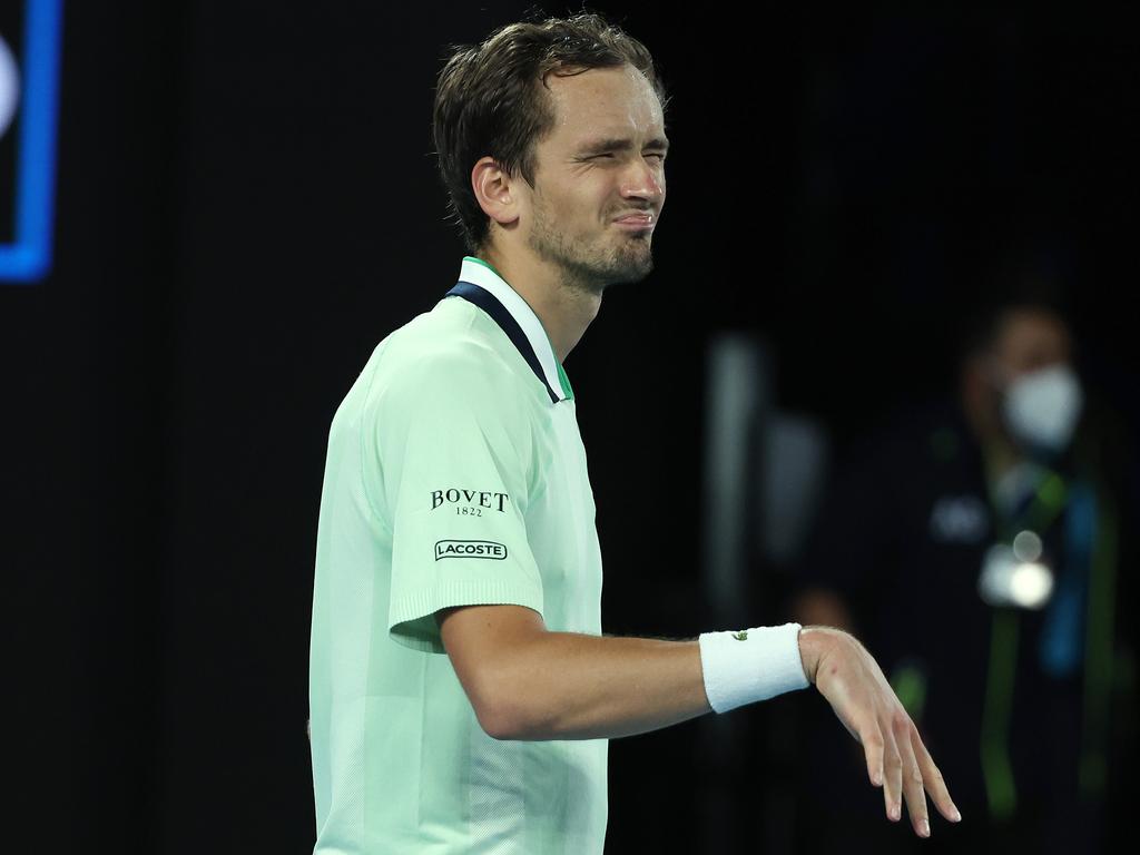 Daniil Medvedev reacts after his win over Nick Kyrgios. Picture: Michael Klein