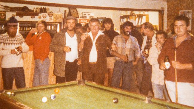 Locals at the Mintabie Hotel during the town's mining boom. Picture: Supplied