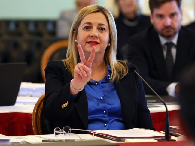 Queensland Premier Annastacia Palaszczuk during the state parliament estimates. Picture: NCA NewsWire/Tertius Pickard