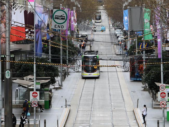 08/09/20 Bourke Street Mall facing north. Aaron Francis/The Australian