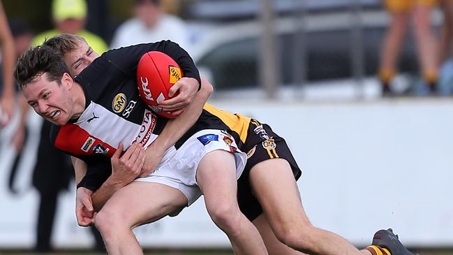 Murray Waite playing for Myrtleford this year. Picture: Yuri Kouzmin