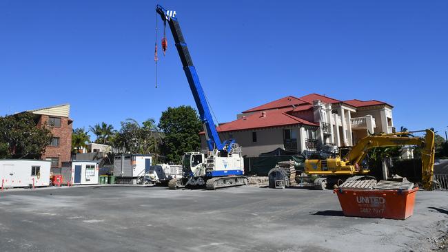 The empty GCB Amaya construction site at the border of Broadbeach and Surfers Paradise, on First Ave. Picture: John Gass