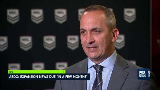 NRL: While launching their campaign to entice Americans to Rugby League, Andrew Abdo says the NRL remains committed to expansion.