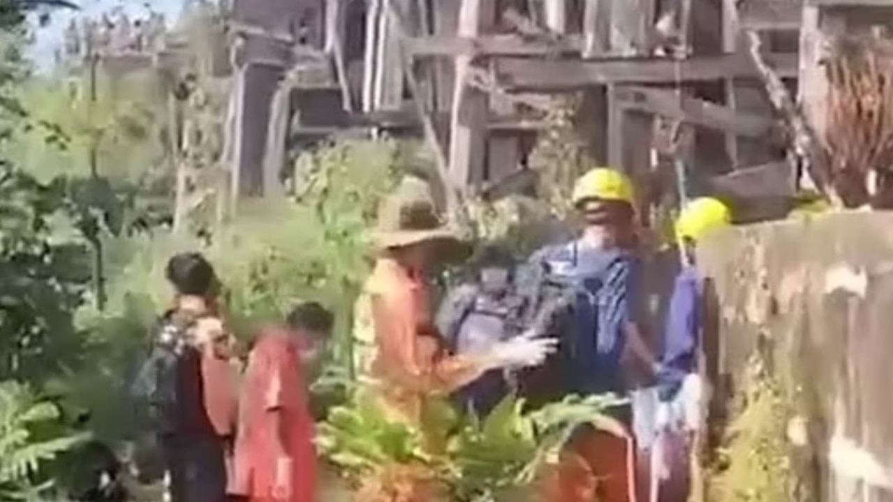 Rescuers and emergency services rushed to where Mr Ward had fallen. Picture: ViralPress