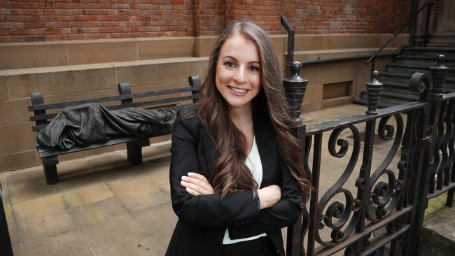 Law graduate Stefanie Costi has organised an online celebration for newly admitted lawyers in Sydney, and a similar event will take place in Victoria. Picture: John Feder