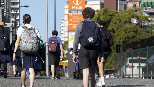 State governments have these rules in place to keep students safe when they’re walking near busy and active roads. Picture: NCA NewsWire / Sarah Marshall