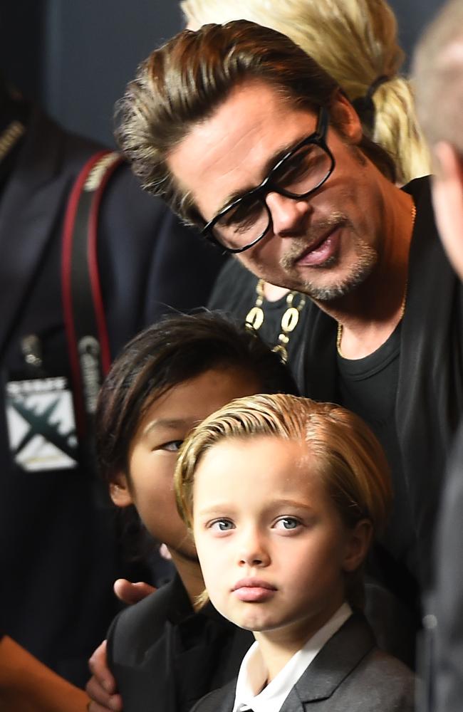 Brad Pitt and Shiloh Jolie-Pitt have a strained relationship, with the 18-year-old trying to remove Pitt from her name last month. Picture: AFP PHOTO / ROBYN BECK.