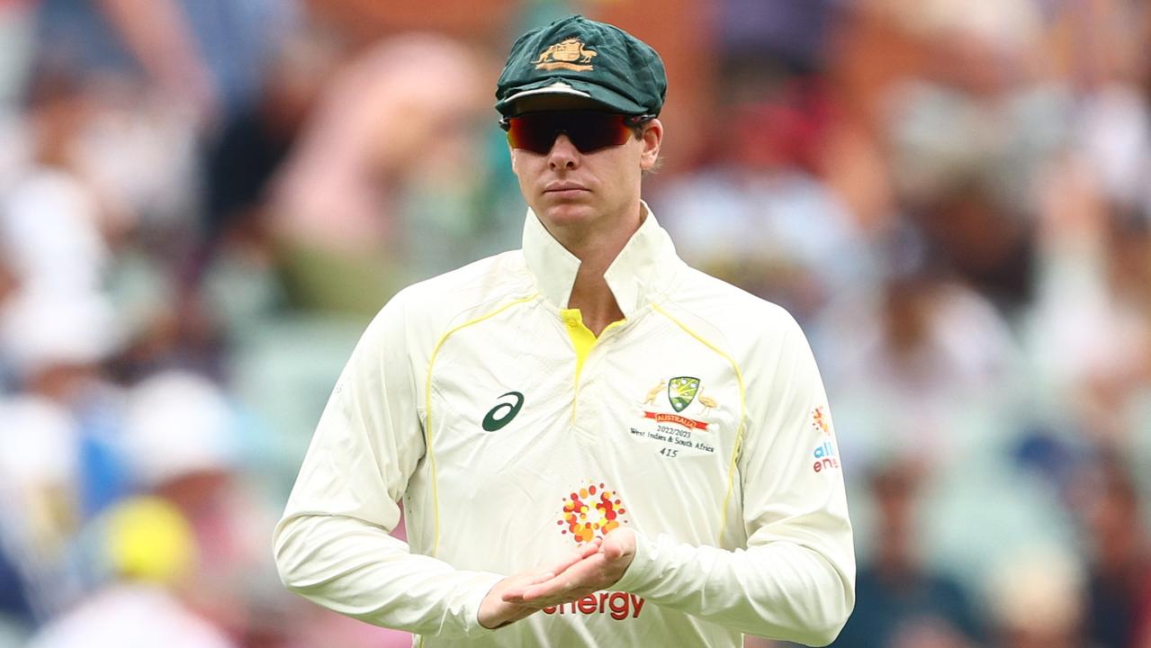 ADELAIDE, AUSTRALIA - DECEMBER 11: Steve Smith of Australia looks on during day four of the Second Test Match in the series between Australia and the West Indies at Adelaide Oval on December 11, 2022 in Adelaide, Australia. (Photo by Chris Hyde/Getty Images)