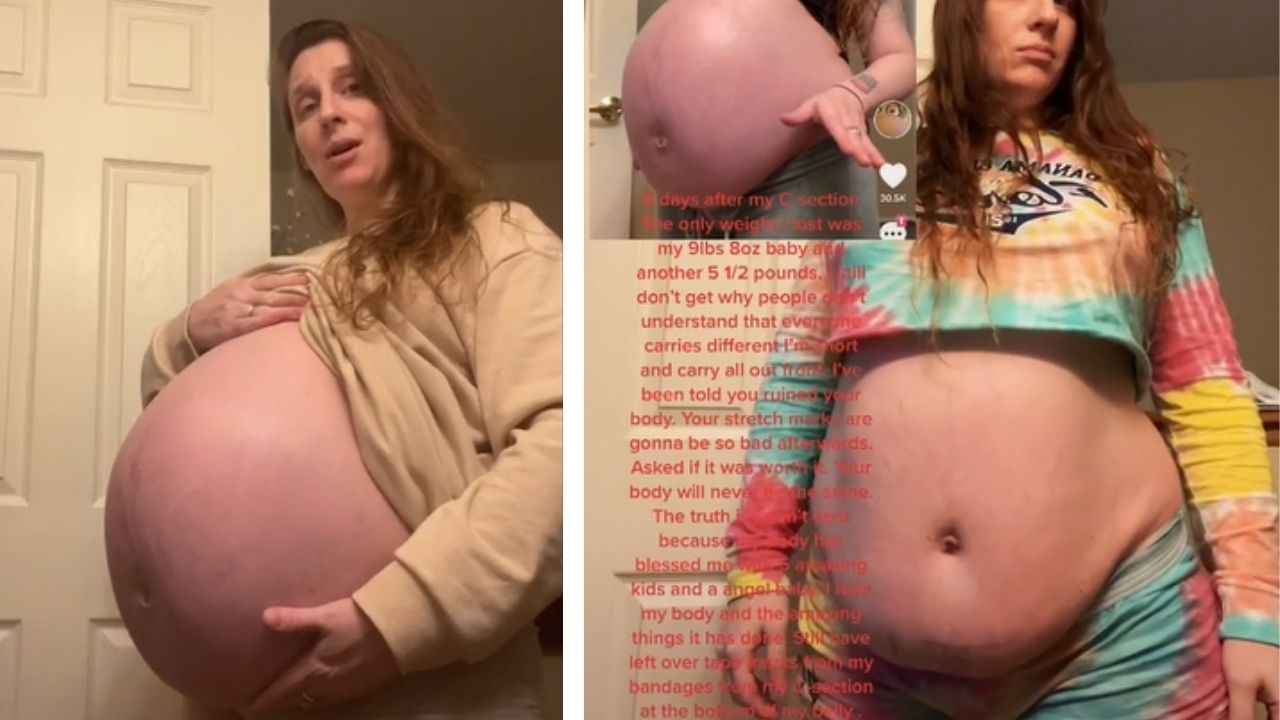 Viral TikTok mum Renae with big pregnancy belly finally gives birth |  Kidspot