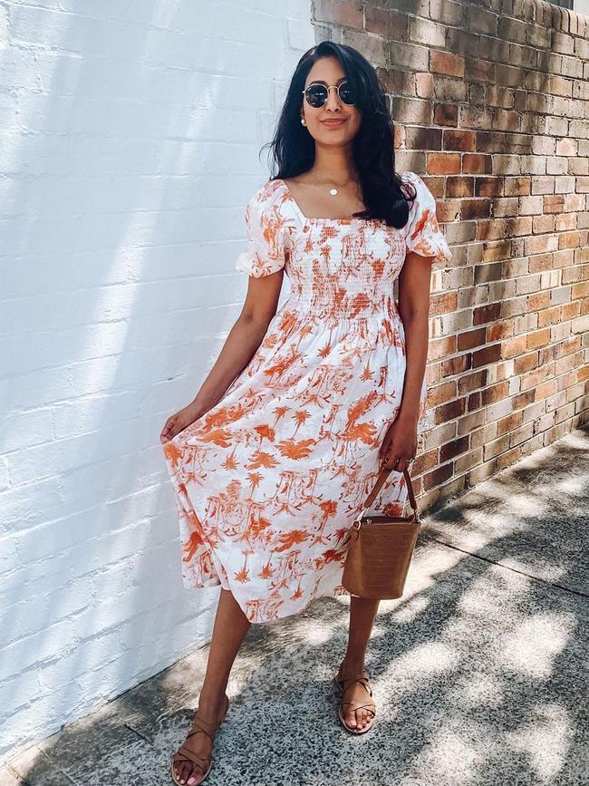 Blogger Tina Abeysekara praised the dress. Picture: Instagram/@trashtotreasured