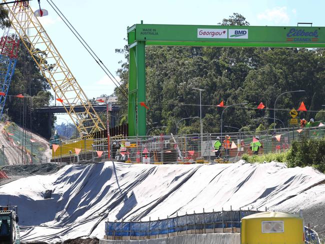 The Centenary Bridge worksite. Picture: David Clark