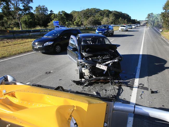 The aftermath of a car crash at Pottsville today. Photo: supplied