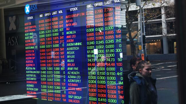 Australian stocks followed the lead of global markets hit by a banks sell-off.