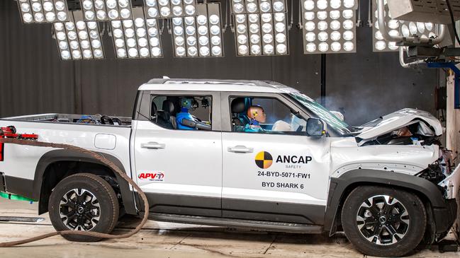 The BYD Shark 6 has secured a five star ANCAP rating, placing it in the top safest utes in Australia. Picture: ANCAP