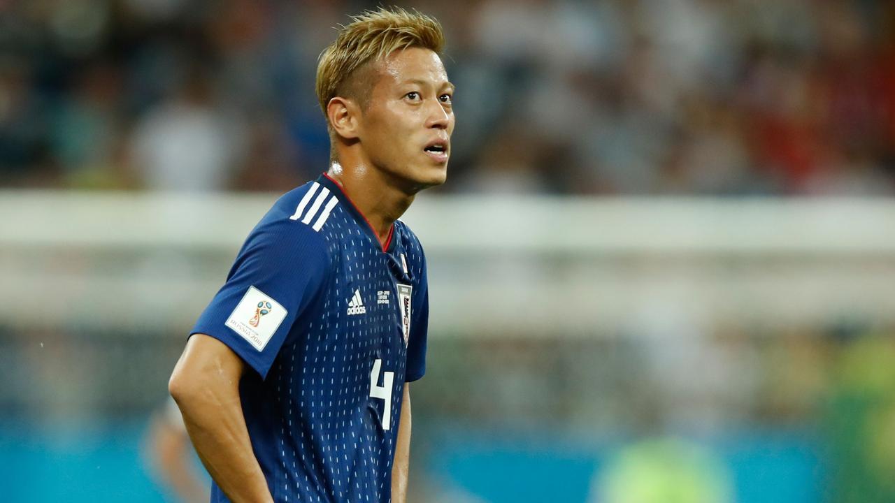 Japan's midfielder Keisuke Honda reacts during the Russia 2018 World Cup. Photo: Odd Andersen/AFP